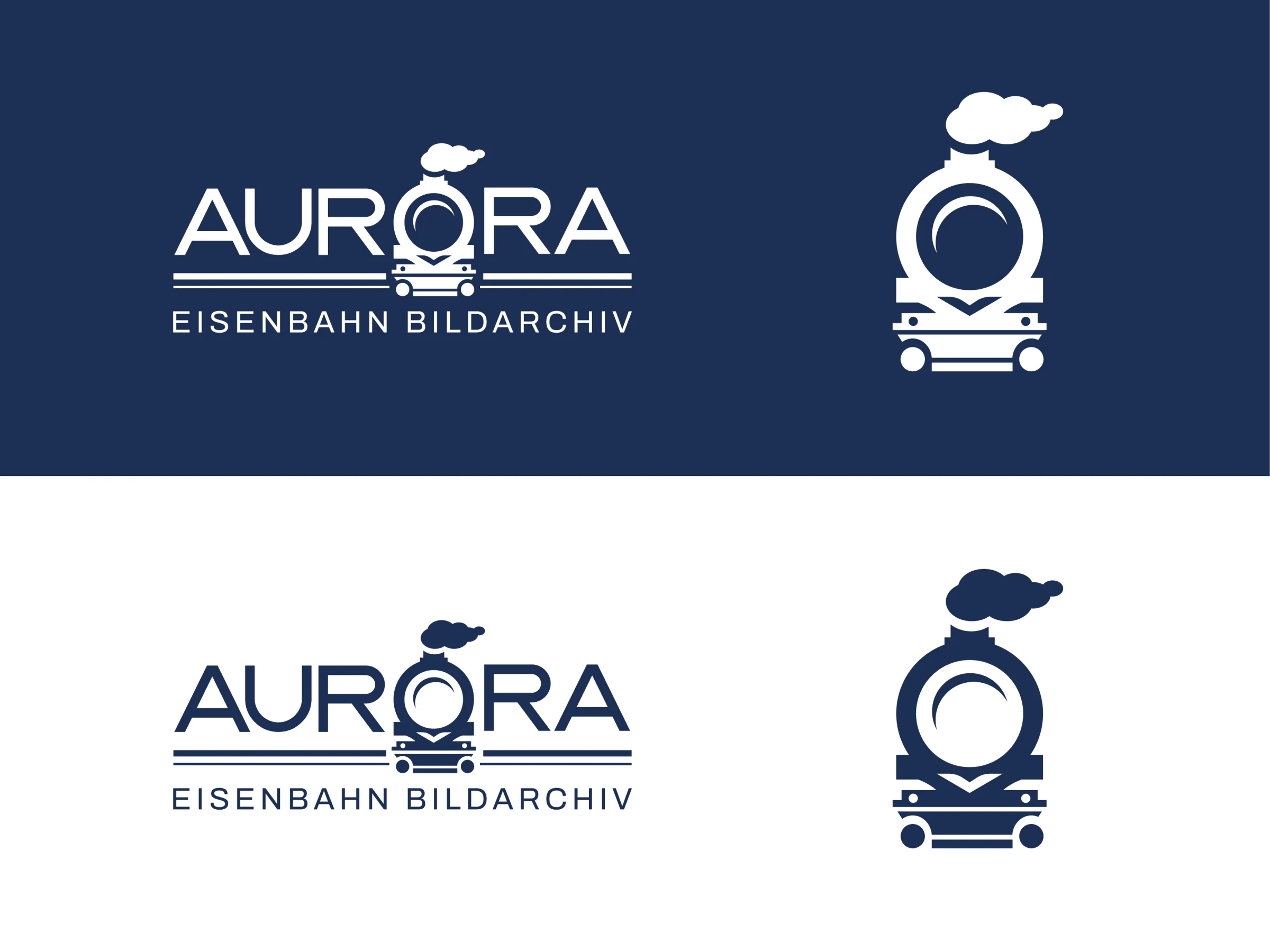 Aurora Eisenbahn Bildarchiv locomotive and camera-inspired logo