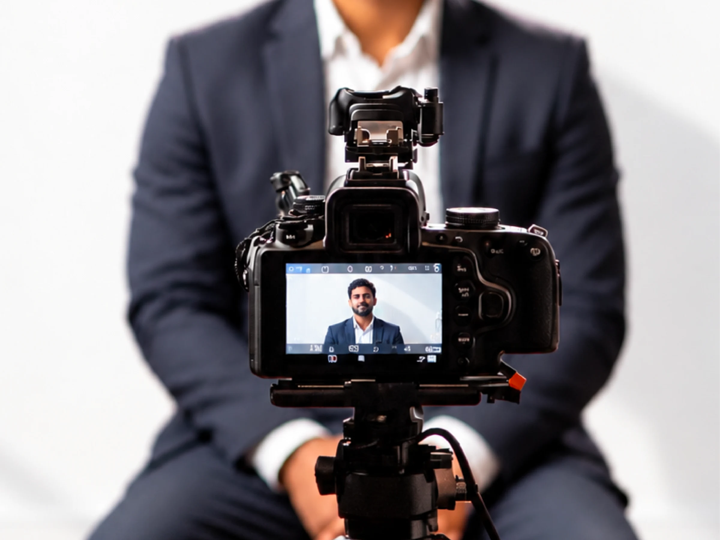 Camera setup illustrating recorded interviews