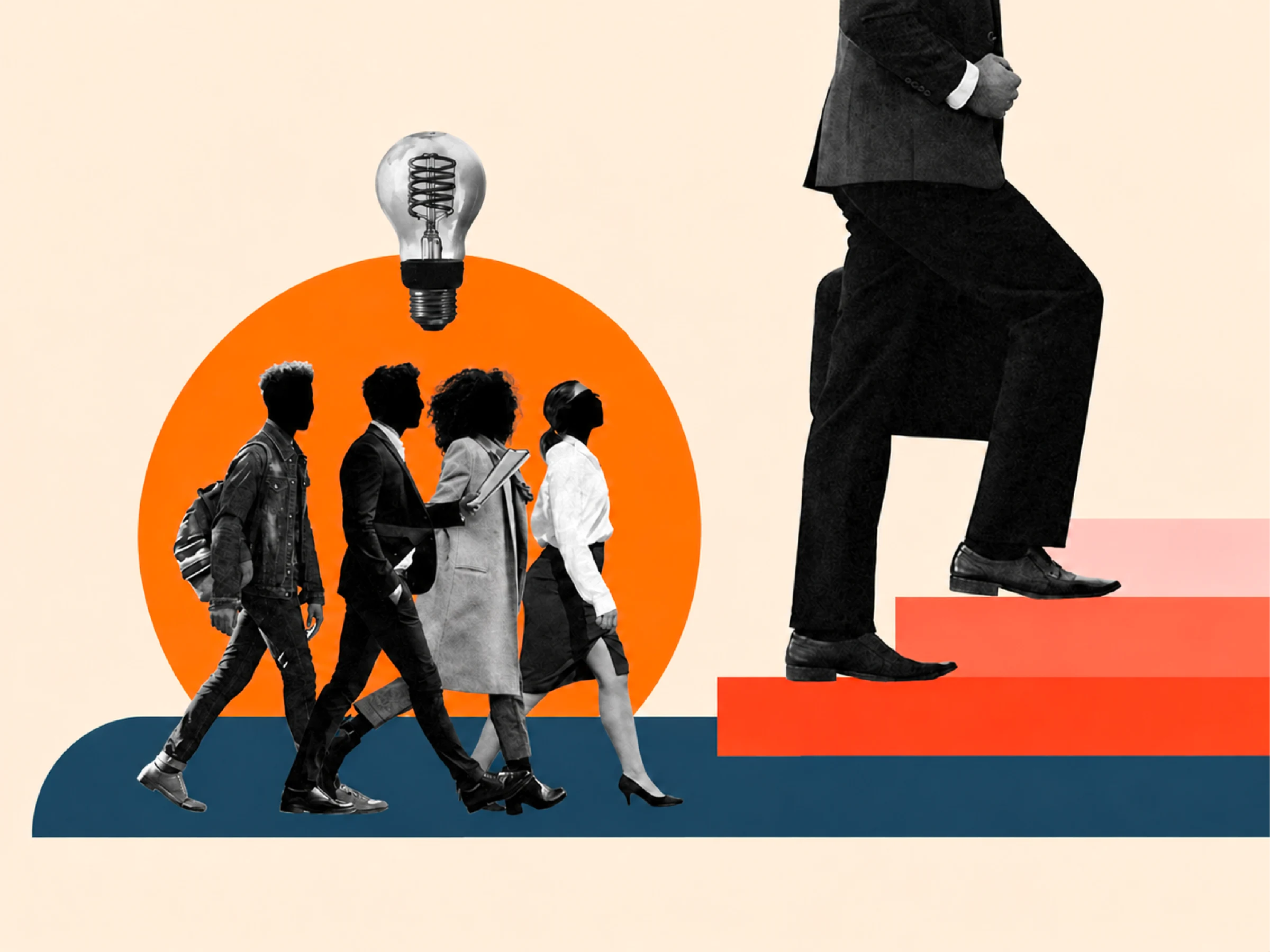 Editorial illustration of public speaking and leadership