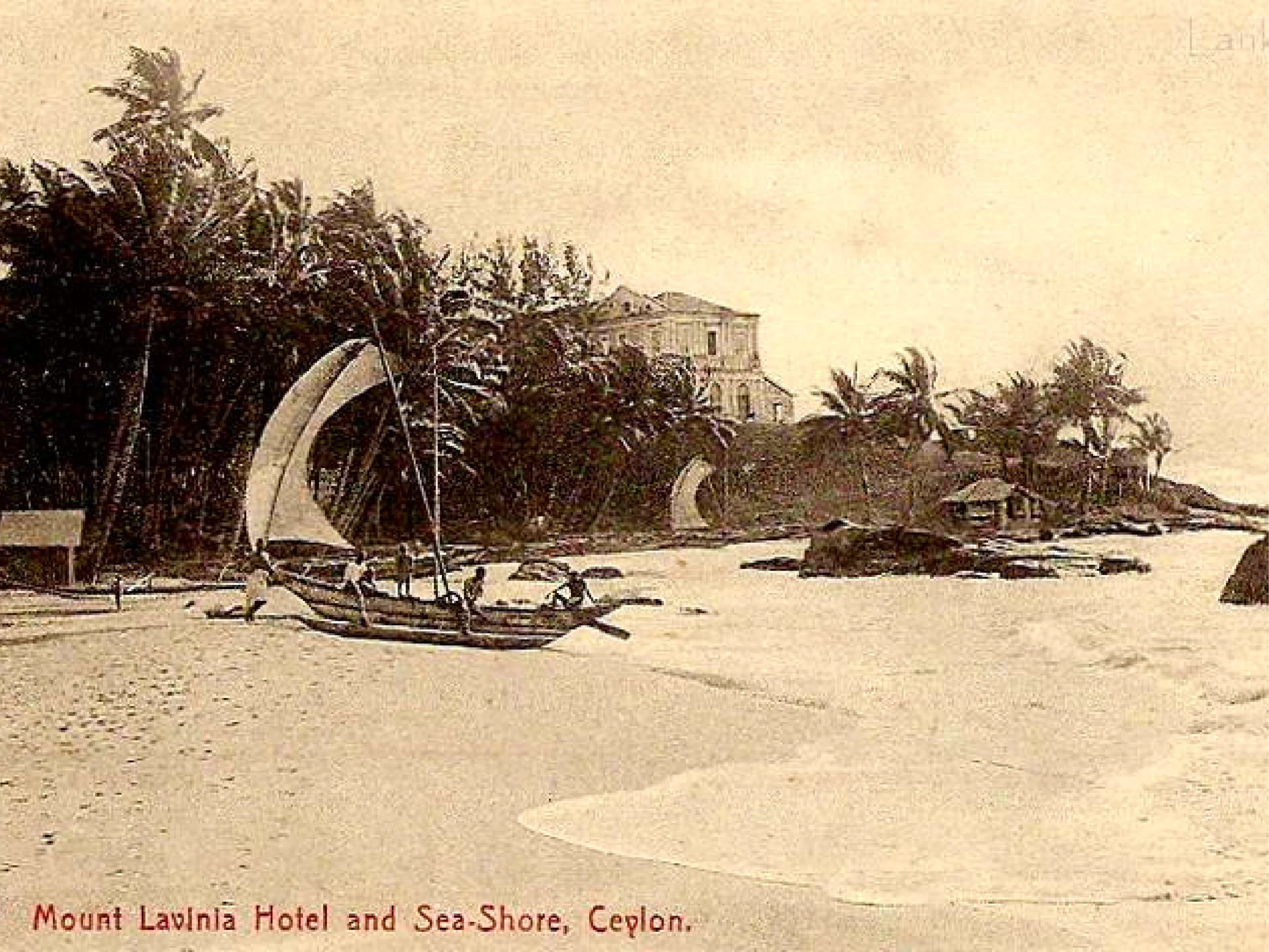 Historic view of Mount Lavinia Hotel and its beachfront setting