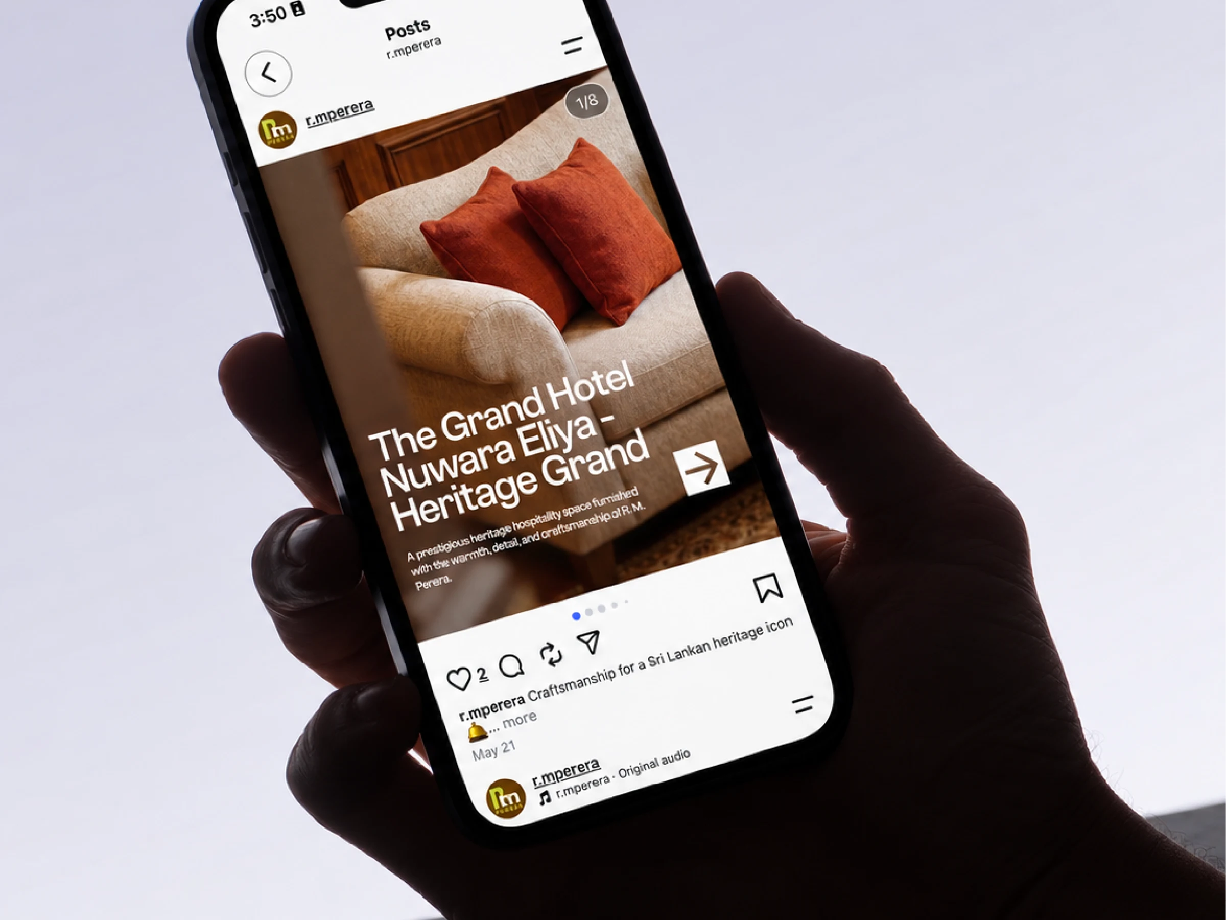 R. M. Perera social media creative presented in the refreshed feed
