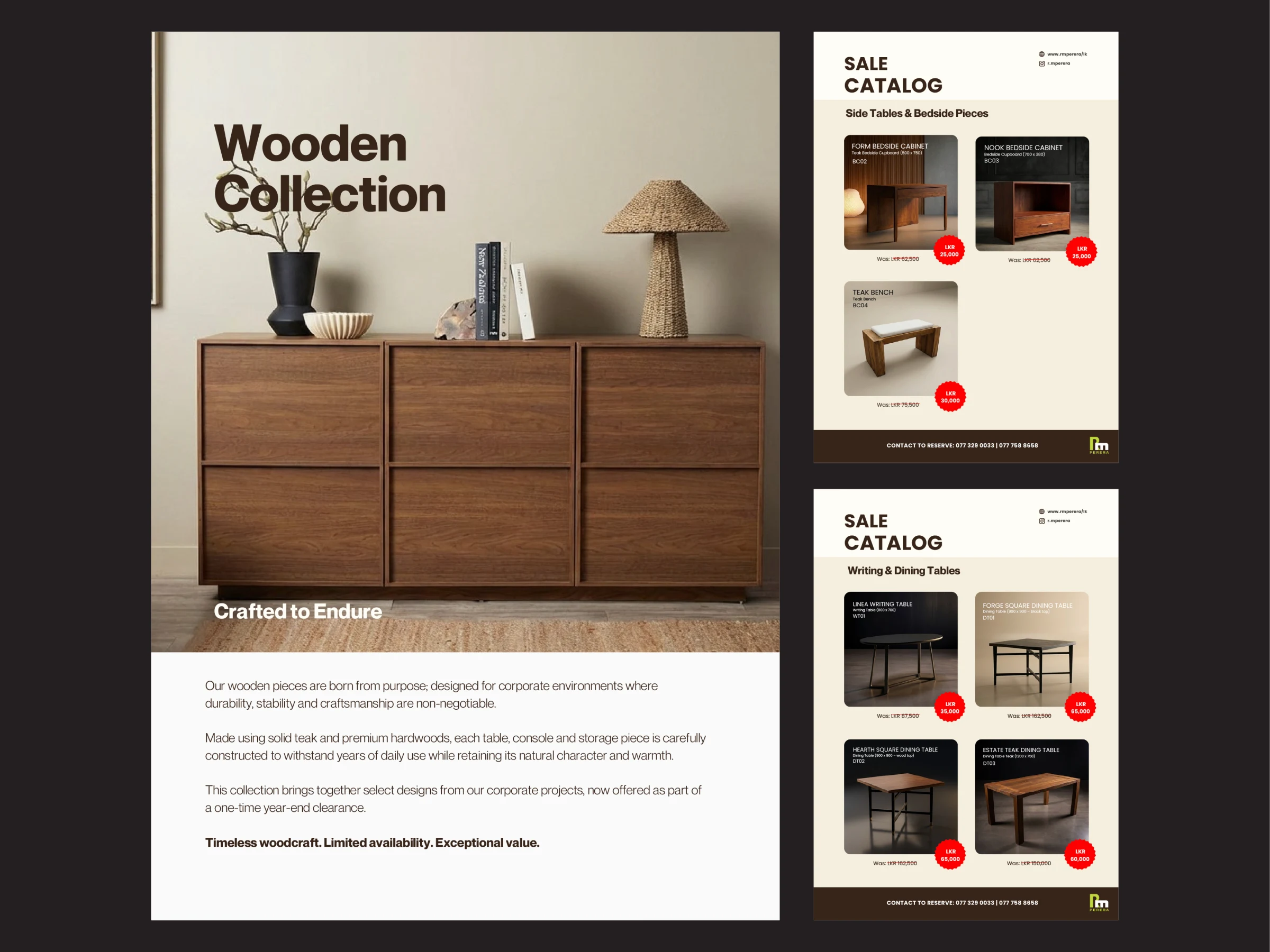 R. M. Perera furniture product catalogue